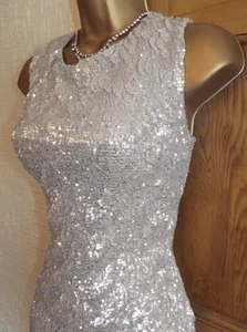 Lovely ❤️Jane Norman Silver / Gold Sequin Mini Wiggle Party dress size 10 12 - Picture 1 of 9