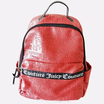 Mochila Juicy Couture roja negra con cremallera alrededor Foto 1 de 4