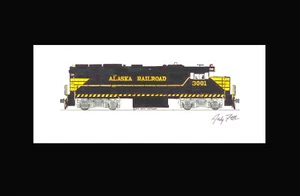 Alaska Railroad GP40-2 11""x17"" Estampado Enmarañado Andy Fletcher Firmado - Imagen 1 de 1