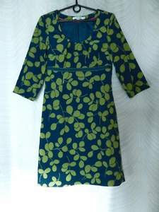 Boden Cord  Blue Leaf print   Dress Size UK 8R US 4R - Picture 1 of 8