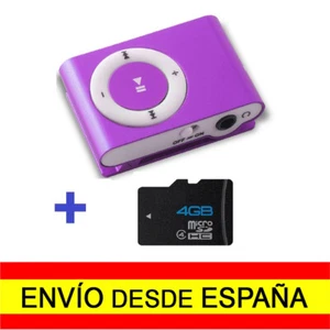Mini Reproductor MP3 + MicroSD de 4 Gb Clip Morado Aluminio a0409 - Imagen 1 de 1