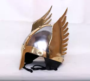Casco Vikingo Alado Rey Normando Medieval Calibre 18 Caballero Vikingo Armadura Casco - Imagen 1 de 8