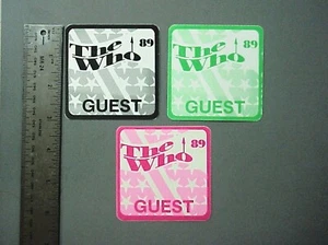 The Who backstage passes 3 cloth stickers '89 3 squares ! - Picture 1 of 1