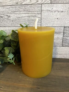 Pure Beeswax (bees wax) - 3" x 4" cylinder pillar candle - Picture 1 of 1