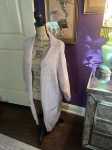 Cardigan 52 Seven rosa tasche grosse spolverino aperto oversize M 52” 37” - Foto 1 di 13
