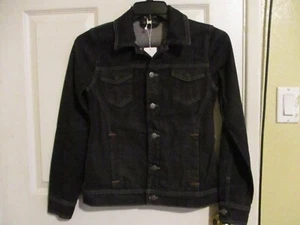 Gr. XXS Eileen Fisher Bio-Baumwolle Stretch Denim klassischer Kragen Jacke $ 238 - Bild 1 von 4