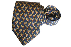 BROOKS BROTHERS MEN'S TIE BLUE/FROGS PATTERN Width: 3.75" Length: 57" - Picture 1 of 3