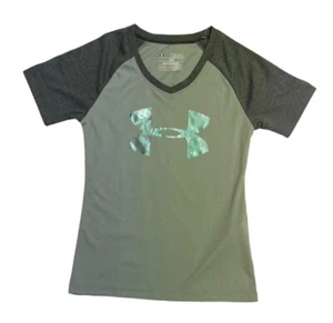 NEW Under Armour Girls Fashion Short Sleeve T-Shirt Top Grey YXS X-Small 6 6x - Picture 1 of 1