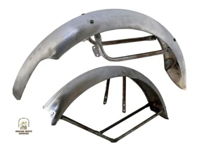 FIT FOR BSA A50 A65 FRONT AND REAR MUDGUARD RAW SET +COMPLETE STAY KIT 1967-70 - Image 1 of 4