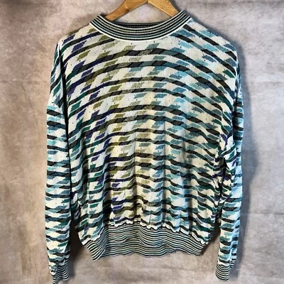 Suéter de Colección Jhane Barnes Para Hombre Grande Manga Larga Geométrico Texturizado Pullover Foto 1 de 4