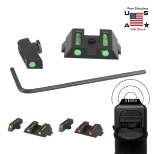 Fiber Optic Front&Rear Sights Set For Glock 17,19, 22, 23, 24, 26, 27, 33, 34 35 - Picture 1 of 13