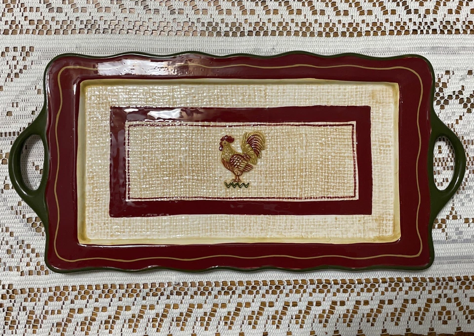 Bandeja para servir gallo rara - Rise N Shine - pintada a mano para diseños de parques 7,5 x 15,5 Foto 1 de 4
