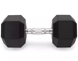 BRAND NEW 100LB PAIR OF RUBBER COATED HEX DUMBBELLS WEIGHTS FOR COMMERCIAL GYM - Picture 1 of 1