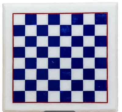 2' white marble chess table top kids children inlay malachite inlay decor c104 - Image 1 of 4