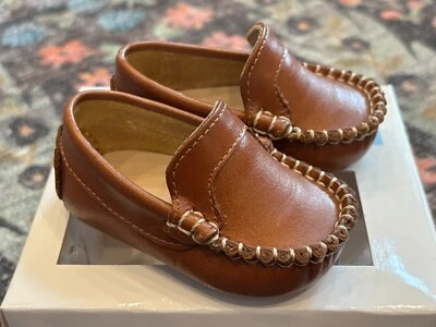 Elephantito NUEVO EN CAJA Zapatos Bebé Niño, Mocasines Cuero Marrón, Talla 1 Foto 1 de 4