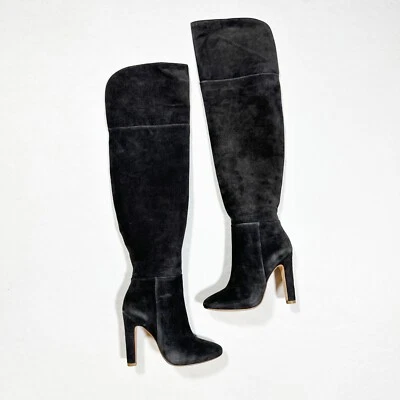 NEW Joie Bentlee Slouch Genuine Suede Leather Heel Over The Knee Boots Shoes 6 - Image 1 of 4