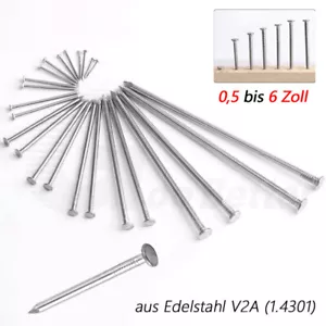 Drahtstifte Nägel Flachkopf Edelstahl Nagel Stahlnägel 15mm - 150mm Zimmerei DIY - Bild 1 von 16