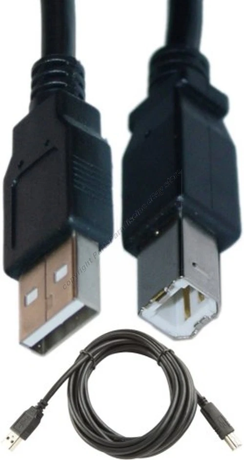 Lot10 10ft USB2.0 A~B AB Printer/Device/Scanner Cable/Cord PC/MAC $SH DISC{BLACK - Image 1 of 1
