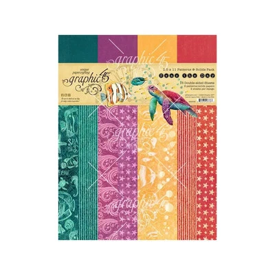 Graphic 45 Seas the Day - 8.5x11" Patterns & Solids Pack   - Image 1 of 4