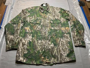 Vtg Mossy Oak Shadow Leaf Shirt Mens Large Long Sleeve Button Up Made USA Huntin - Picture 1 of 7
