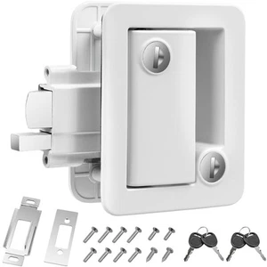 Esakoya RV Door Lock, RV Door Lock Replacement with Paddle Deadbolt, White Zi... - Picture 1 of 7