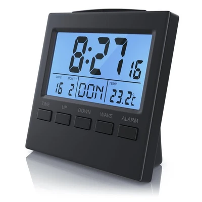 CSL - Funkwecker digital mit Temperaturanzeige - DCF-Funkuhr Reisewecker - 33... - Bild 1 von 4