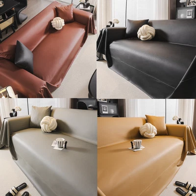 豪华聚氨脂合成革防水沙发套防滑沙发保护适用于2/3/4座椅 — 第 1/4 张图片