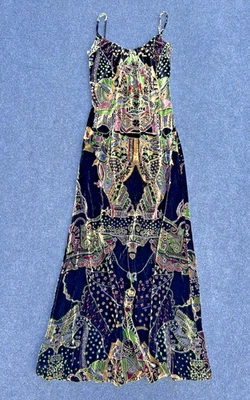 VTG CHRISTIAN LACROIX Bazar Stunning Velvet Maxi Dress Gown High Slit EU 38 S/M - Image 1 of 4