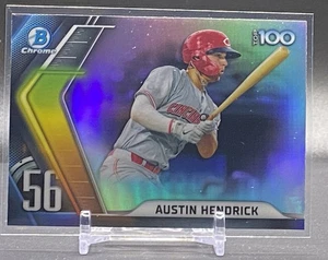 2022 Bowman Chrome #BTP-56 Austin Hendrick Cincinnati Reds Scouts Top 100 - Picture 1 of 2
