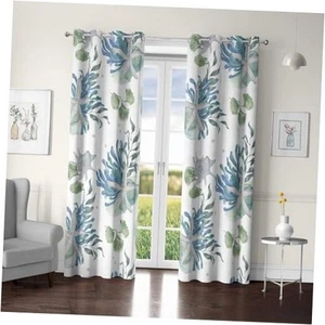 Coastal Nautical Window Curtain 50% Light Blocking 52"W x 84"L (Pack of 2) C1 - Picture 1 of 8