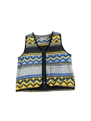 Vintage Wool Vest Aztec Western Native Cowboy Tribal Jacket Hand Made - Image 1 of 3