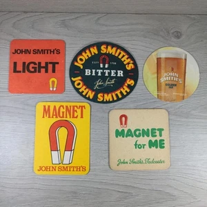 John Smiths 5 x Alfombrillas de Cerveza Vintage Pub Bar Coaster Breweriana - Imagen 1 de 6