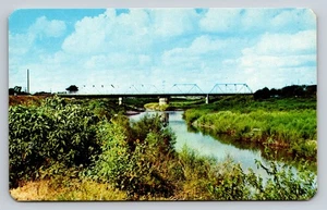 Postal vintage Mexfotocolor Río y Puente Viejo Matamoros México - Imagen 1 de 2
