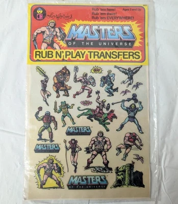 Transferências Colorforms Masters of the Universe Rub-N-Play 1983 Vintage, Selado - Imagem 1 de 4