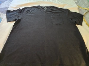 Mens Sz 2XL Longtail T Black V-Neck Pocket Tee Shirt Euc - Picture 1 of 7