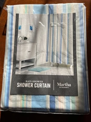 NWT Martha Stewart multi colored striped shower curtain - Image 1 of 2
