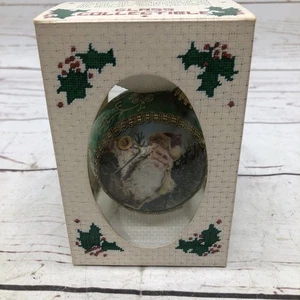 Vintage "Weihnachtsmann auf Seide" Sammlerstück Glas Ornament Weihnachten von Krebs - Bild 1 von 9