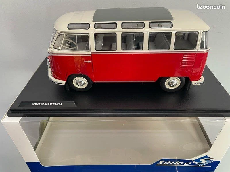 VW T1 Samba Samba rojo/blanco 1962 escala 1:18 Solido Foto 1 de 1