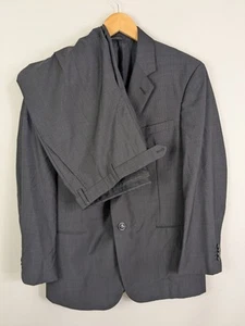 Giorgio Armani Black Label "Wall Street" Suit Men's 42R Black 36x30 Waist Wool - Picture 1 of 23