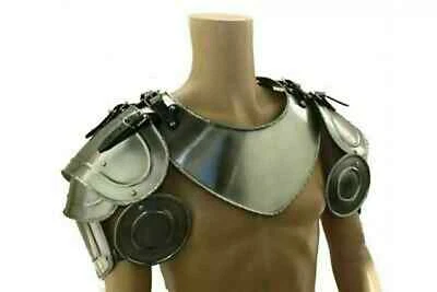Medieval Steel Neck Guard With Shoulder SCA LARP Gorget & Pauldron Halloween - Image 1 of 4