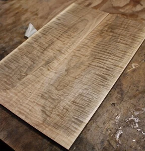 Curly spalted ink line maple drop top .36" thk guitar bass tonewood 2641 - Picture 1 of 20