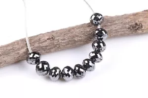 5pcs 5mm Natürlich Schwarz Rund Facettiert Loser Diamant Perlen 1mm Gebohrt - Bild 1 von 10