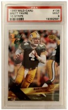 1993 Wild Card Brett Favre 10 STRIPE card #82 graded PSA 9