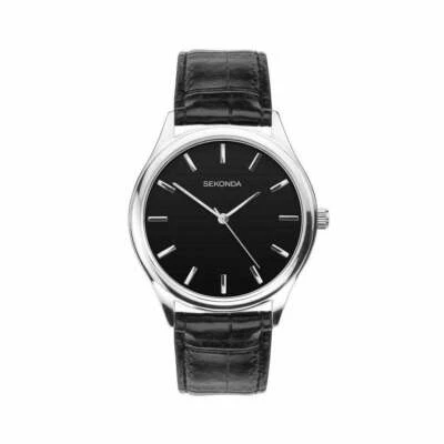 Reloj Hombre SEKONDA Negro Estilo Croco Correa 1532 Foto 1 de 2