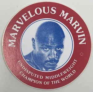 ¡Vintage! Maravillosa Pegatina Boxeador Campeón Peso Medio Marvin Hagler RARA - Imagen 1 de 2