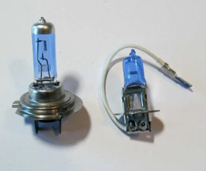 New Halogen Bulbs 2x H7 12V 55W and 2x H3 12V 55W Super White - Picture 1 of 2