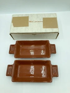 Vtg Wieland Ware Pair of Hot Enchilada Bakers Glazed Terra Cotta - Picture 1 of 6
