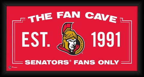 Ottawa Senators Framed 10" x 20" Fan Cave Collage Cover