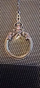 Collar Lupa Lucita Vintage 1928 Tono Oro Cuentas - Imagen 1 de 3