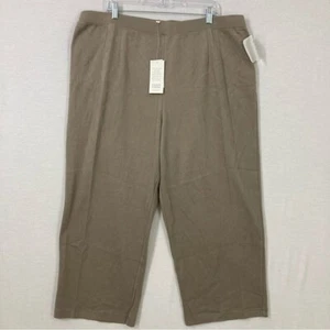 New Eileen Fisher Light Brown/Tan Cotton Pull-on Crop Pants size 3X - Picture 1 of 10